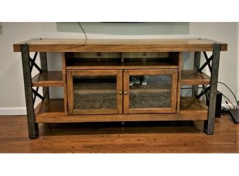 Heavy Industrial Style Wood & Metal Console