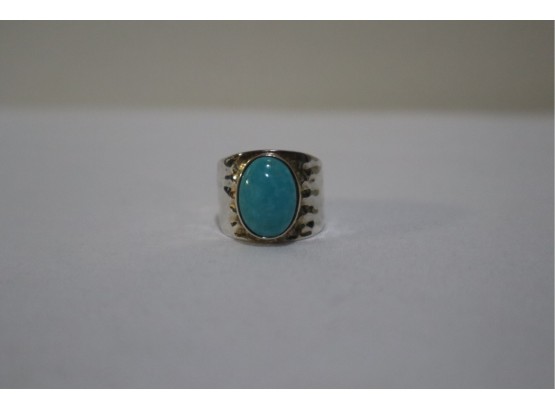 925 Sterling And Turquoise Ring Size 8