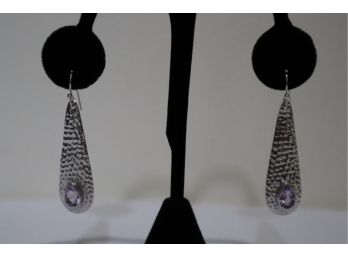 925 Sterling Thailand With Purple Stone Earring