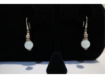 925 Sterling With Light Blue Stone Earrings China