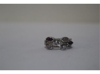 925 Sterling And CZ With Purple Stones Joseph Esposito Ring Size 8