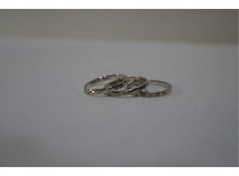 .999 Silver Rings (3) Thailand 3.87 Grams Size 7