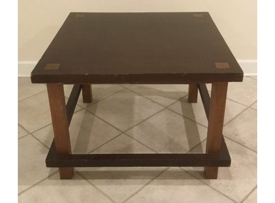 Unique Dark Wood Sleek End Table.