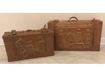Pr. Leather Vintage Suitcases, Ecuador
