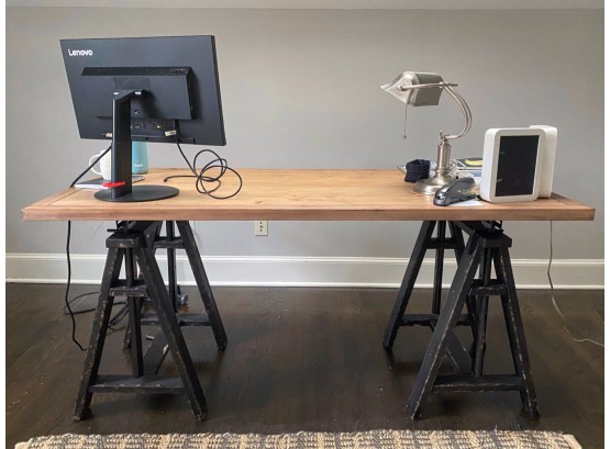 Adjustable Height Sawhorse Style Work Space Desk