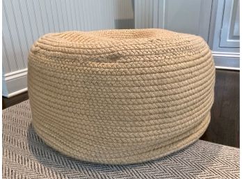 Braided Burlap 'pouf' Ottoman With Removeable Cover