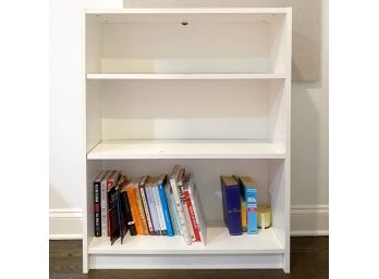 White Laminate Bookcase With Adjustable Shelves