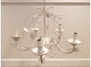 Pottery Barn White Coated Metal French Country Style Chandelier