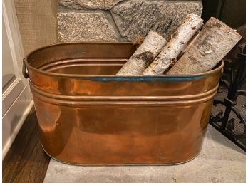 Copper Fireplace Log Bucket
