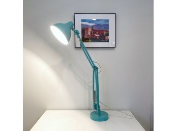 Turquoise Retro Mid-Century Modern Inspired Adjustable Task Lamp
