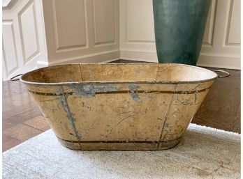 Antique Inspired Distressed Metal Bucket With Handles