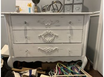 White Distressed Chest Of Drawers