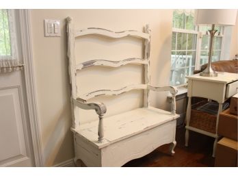 White Rustic Chair Bench