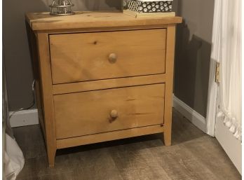 Two Drawer Wooden End Table