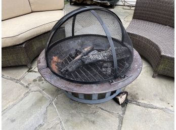 Frontgate Round Fire Pit With Mesh Dome Cover