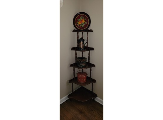 Corner Tiered Display - With Tole Items