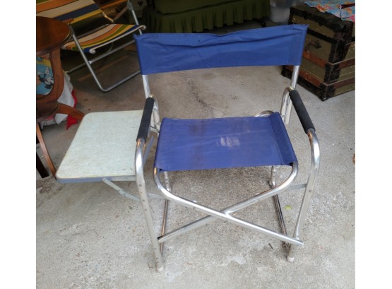 Aluminum Folding Chair With Side Table