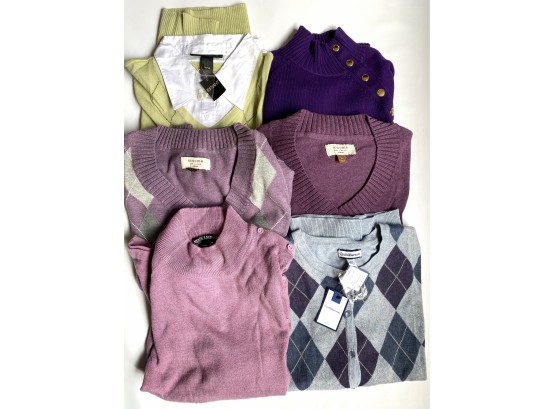 Six New Sweaters: Croft & Barrow, Sonoma, Lane Bryant & Chaps, Some With Tags, XL