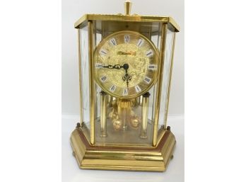 Vintage Kundo Anniversary Clock With Etched Glass Sides, West Germany
