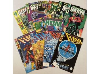 Twelve Green Lantern & The Flash DC Comic Books, Early 90s