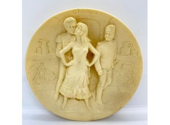 Collectible Carmen Museo Teatrale Alla Scala Solid Alabaster Art Plate
