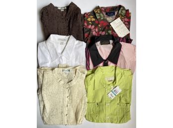 Six New Button Down Shirts: Bob Mackie, Michael Michael Kors & Denim & Co., Some With Tags, XL