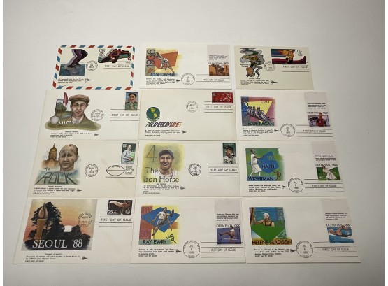 Sports Stamps On First Day Of Issue Covers