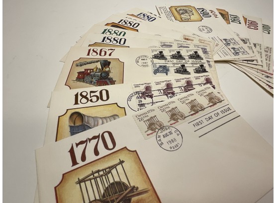 Group Of  28 Different Transportation Coil Stamps On First Day Of Issue Covers