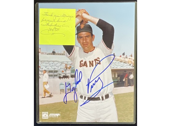 Gaylord Perry Personally Signed Photo With Personal Note 8x1-