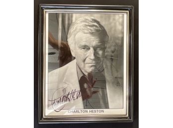 Charlton Heston Personally Signed Photo In Frame 8x10
