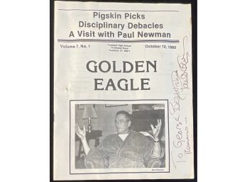 Paul Newman Personally Signed School Newspaper Local