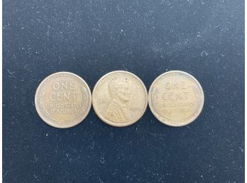 Lot Of Three Lightly Circulated 1909 VDB Pennies