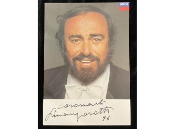 Pavarotti Personally Signed Photo 8x10