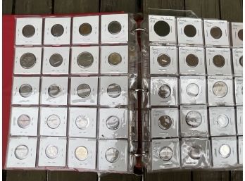 Group Of World Wide Coins In Red Binder