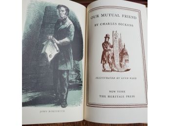 The Heritage Book Club Press, New York- 1957 Charles Dickens, Our Mutual Friend With Slip Case