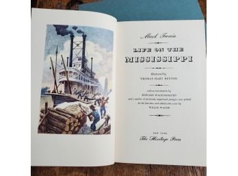 The Heritage Book Club Press, New York- 1944- Mark Twain Life On The Mississippi With Slip Case