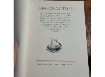Heritage Press New York- 1960. Jason & The Golden Fleece Argonautica With Slip Case