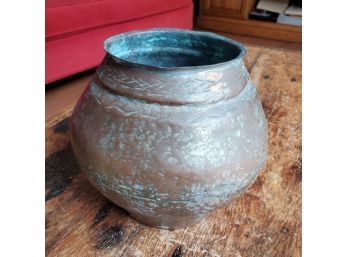 Antique Hand Crafted And Hand Hammered Copper Planter