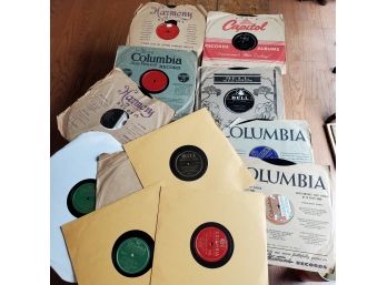 Twelve Antique 78 Rpm Records Columbia, De Luxe, Decca- Bing Crosby, Bell, Brunswick Some Original Jackets