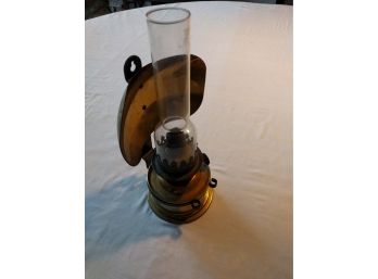 Brass And Iron Oil Lamp With Glass, Brass Wind Shields