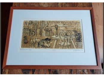 Hand Signed Print Local Conn Artist Lmtd Ed 2/25 Etching -clay Relief Etched 'A Place To Rest' D. Marchese '96