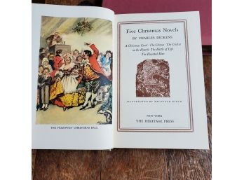 The Heritage Book Club Press, New York 1939. Five Christmas Novels By Charles Dickens With Slip Case