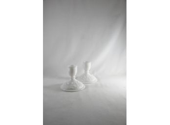 Imperial Glass Milk Glass Candle Holders