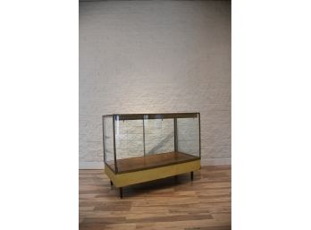 Antique Brass And Wood Display Case With Shelving And Hardware Included