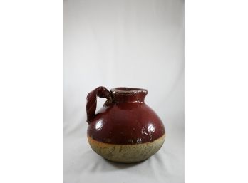 Large Red Glazed Stoneware Crock