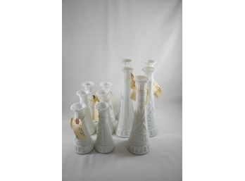 11 Pc. Milk Glass Bud Vase Set