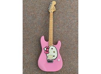 Squire By Fender 'hello Kitty' Stratocaster Electric Guitar And Carrying Case