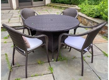 Frontgate Outdoor Woven Dining Set With Seating For 4