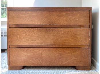 Mid Century Modern Wood Grain Veneer Dresser With Dovetail Drawers