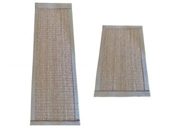 Pair Of Pottery Barn Cotton Bound Natural Seagrass Area Rugs